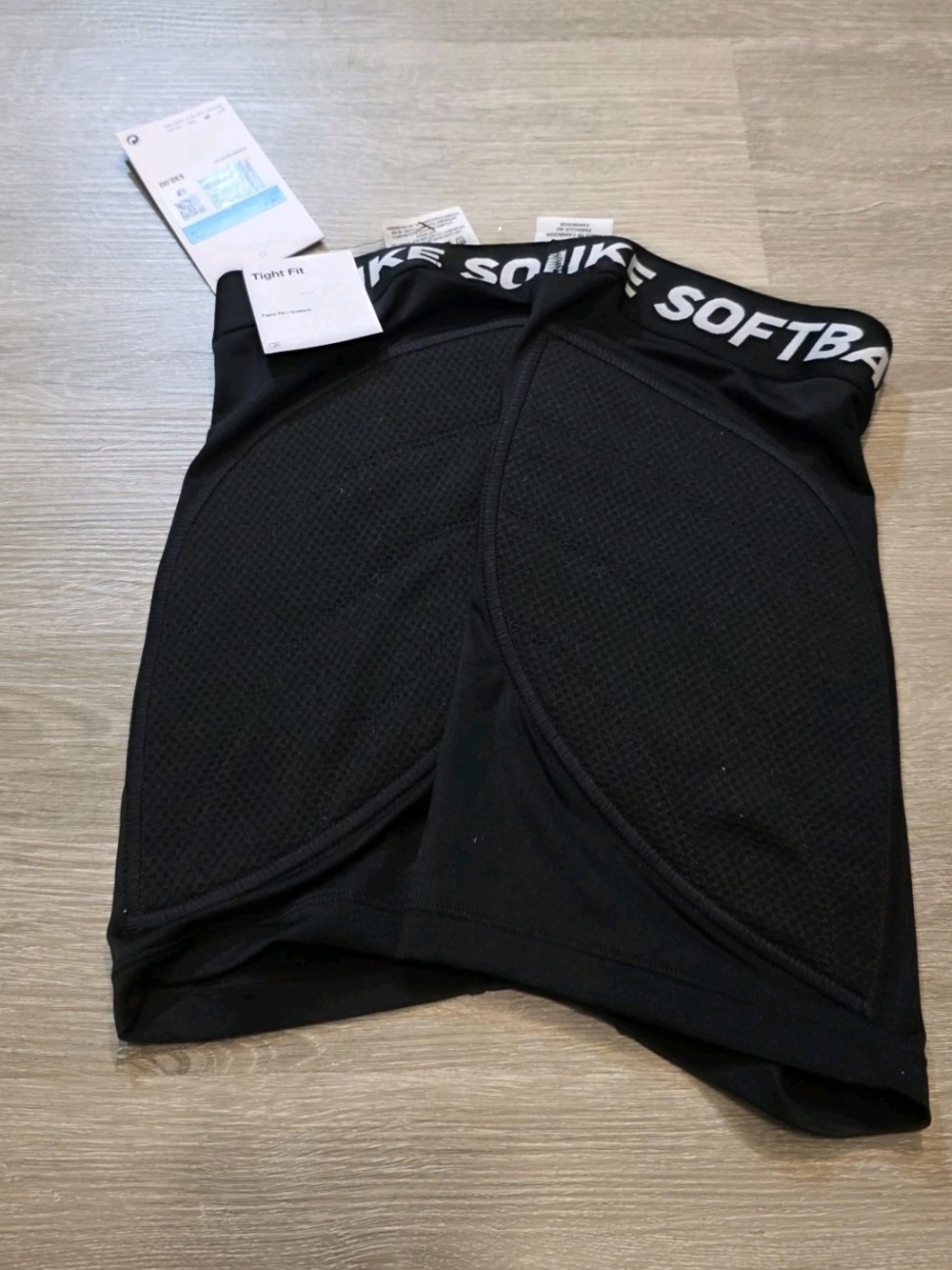Nike Girl Dri-Fit Softball Slider Compression Shorts Medium(Tight Fit) Blck/Whte - Picture 2 of 3